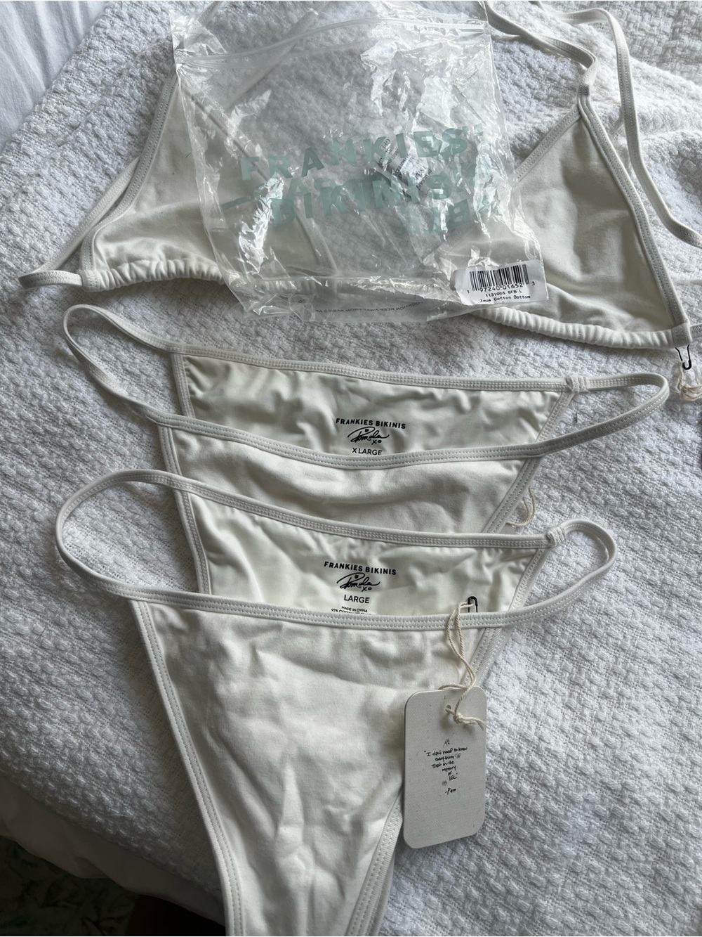 Frankie's Bikinis x Pamela Anderson Zeus White Cotton Bikini Set - Picture 4 of 8